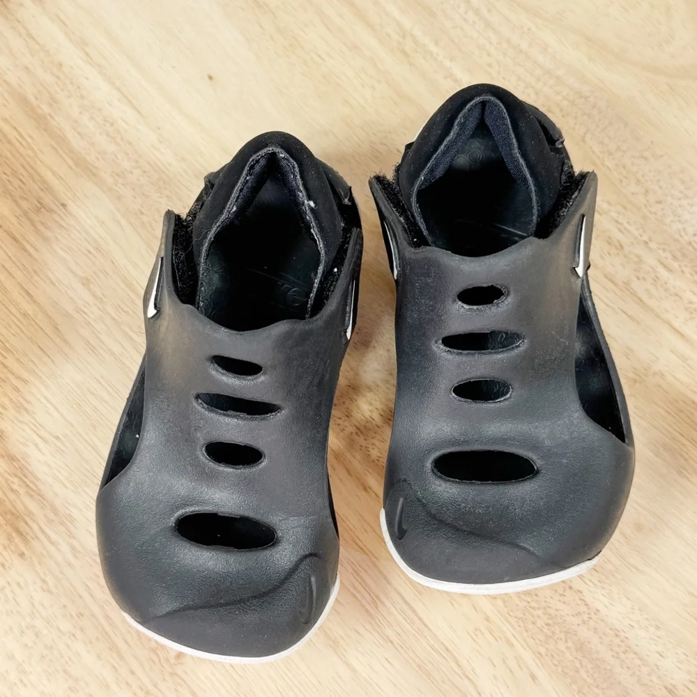 Nike Sunray Project 3 Rubber Sandals Black‎ White Toddler 8
